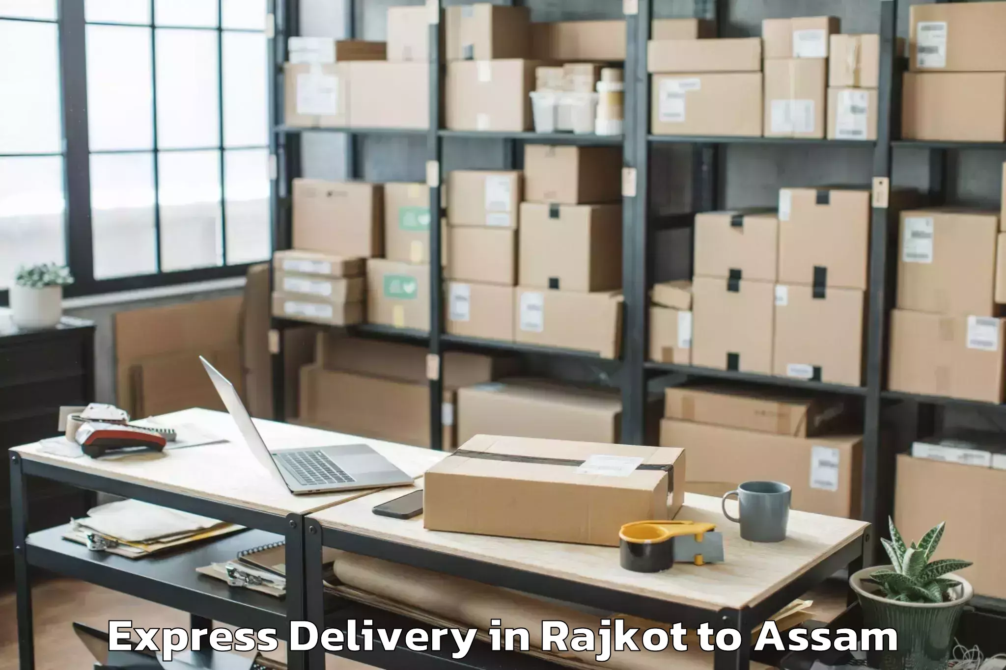 Get Rajkot to Hajo Express Delivery